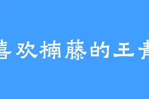喜欢楠藤的王青