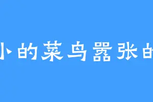 小小的菜鸟嚣张的飞