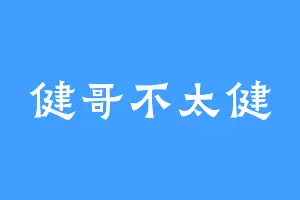 健哥不太健