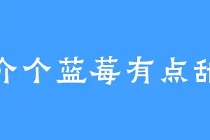 介个蓝莓有点甜