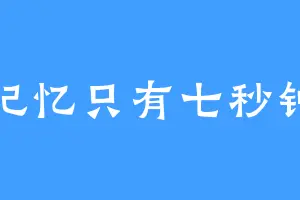 记忆只有七秒钟