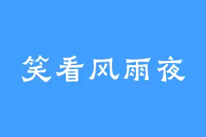 笑看风雨夜