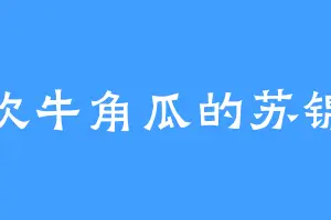 喜欢牛角瓜的苏锦轩