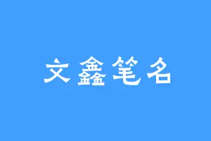 文鑫笔名