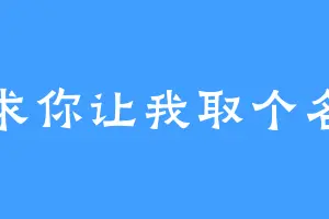求求你让我取个名字