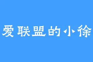 爱联盟的小徐