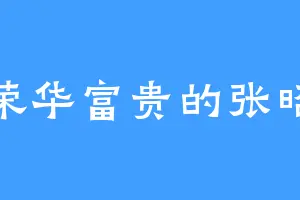 荣华富贵的张昭