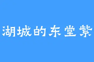 金湖城的东堂紫宛