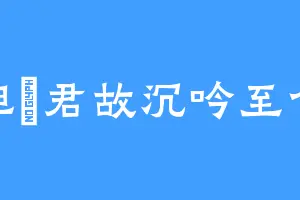 但為君故沉吟至今