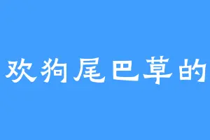 喜欢狗尾巴草的岵