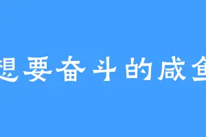 想要奋斗的咸鱼