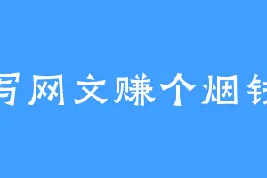 写网文赚个烟钱
