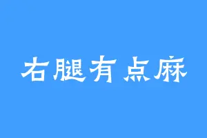 右腿有点麻