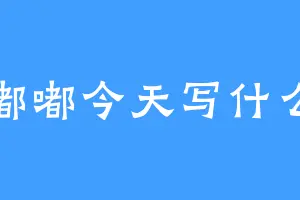 嘟嘟今天写什么