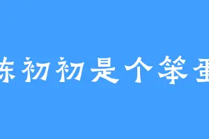 陈初初是个笨蛋