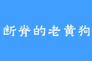 断脊的老黄狗