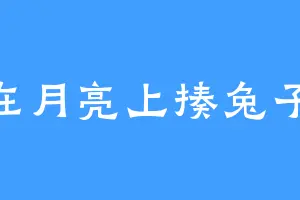 c在月亮上揍兔子x