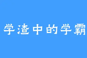 学渣中的学霸