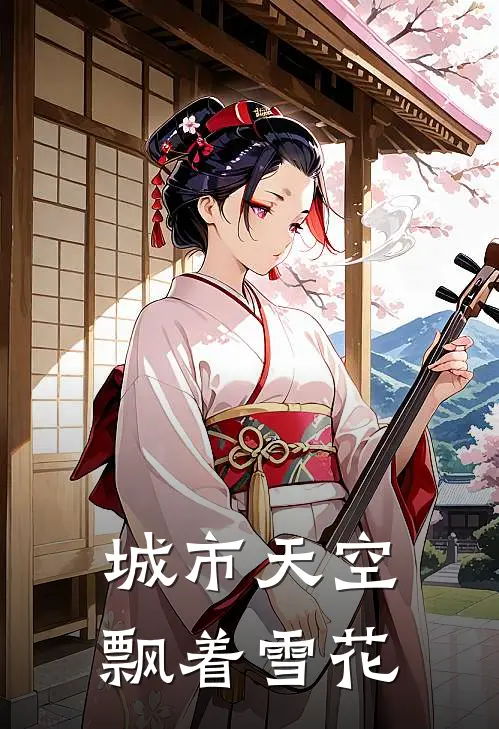 城市天空飘着雪花