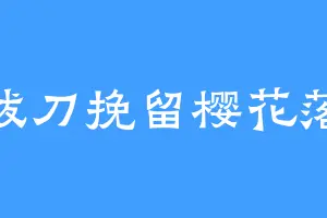 拔刀挽留樱花落