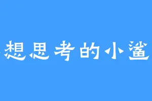 不想思考的小鲨鱼