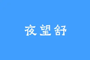 夜望舒