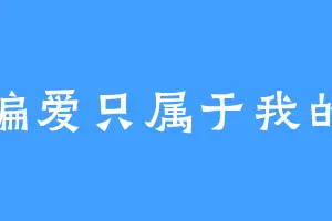 偏爱只属于我的