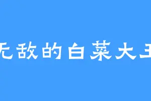 无敌的白菜大王